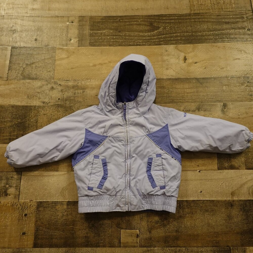 Columbia Reversible Puffer Jacket Infant 24 Months Purple Light Blue Winter